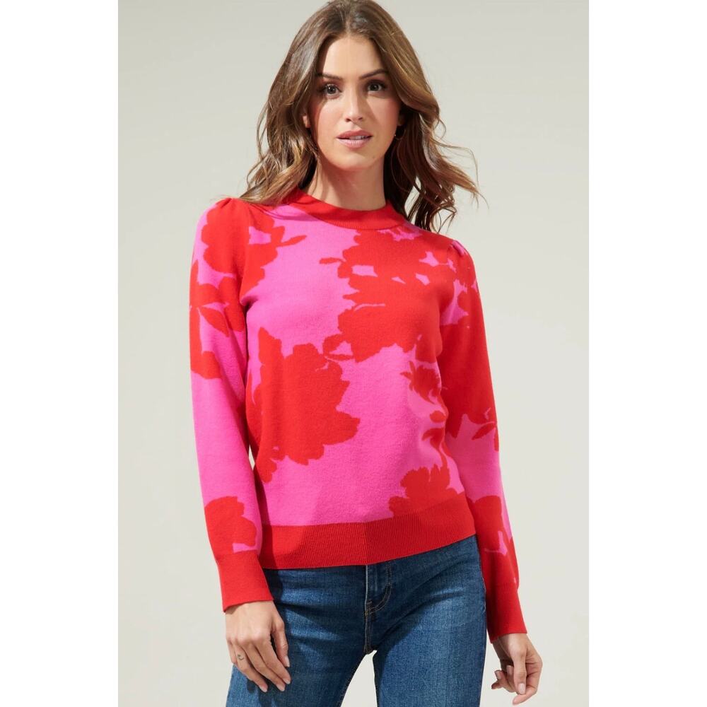 Crocket Floral Crew Neck Sweater- Sz M